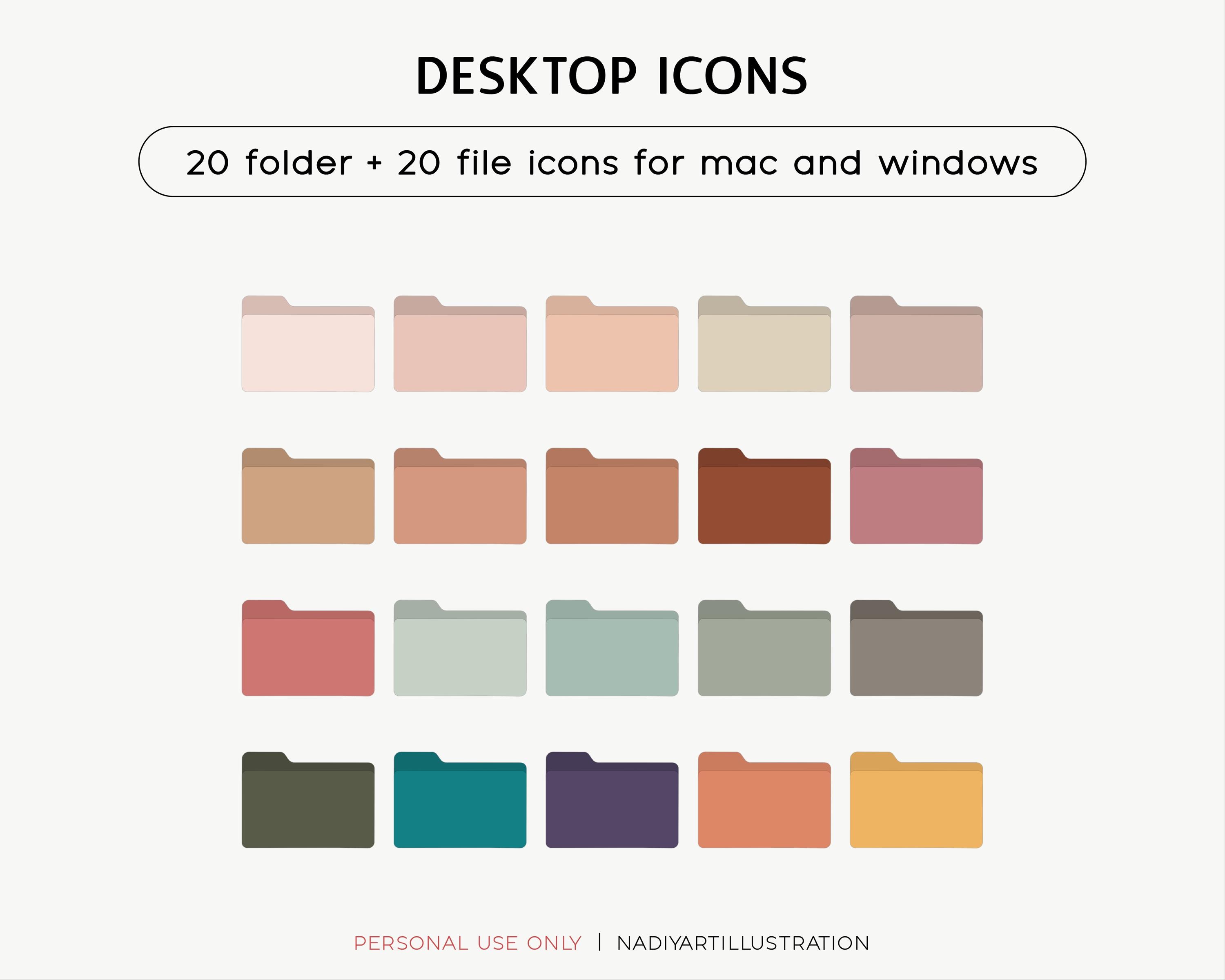 Minimalist icons pack, Folder file bundle, Windows desktop icons, Desktop icons cute, Windows folder icons, Macbook folder icons