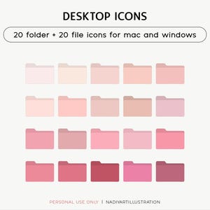 ピンクのデスクトップ アイコン、フォルダーとファイルのアイコンのセット、かわいいデスクトップ アイコン、ピンクの Windows ファイル アイコン、Mac フォルダー アイコン、ピンクのアイコン