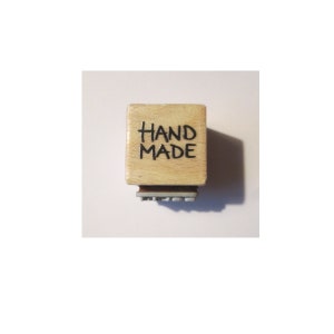Ministempel Happy Hills, Holz, "Handmade", Etiketten und Labels herstellen, Kunstobjekte signieren