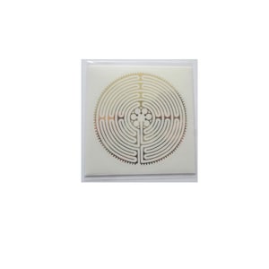 Hochwertiges 5er Aufkleber-SET "Labyrinth Chatres", goldfarben, Briefe senden, Arbeitsbücher+Mappen verzieren, Collagen, Einkehr, Meditation