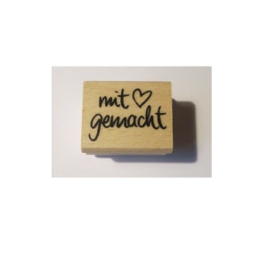 Hochwertiger Happy Hills Holzstempel "mit Liebe gemacht", Etiketten/Labels für Handmade/Handarbeiten/Kunst gestalten, persönliche Signatur