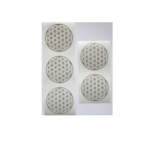 5x Grosse Aufkleber/Sticker "Goldene Blume des Lebens", 7,5cm, Fensterdeko, Arbeitsmappen+Briefe verzieren, scrapbooking, Collagen, Energie
