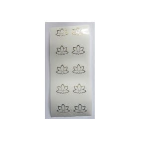 10x Aufkleber/Sticker "Lotusblüte", goldfarben, Briefe, Arbeitsbücher+Mappen verzieren, Collagen anfertigen, scrapbooking, Reinheit, Glück