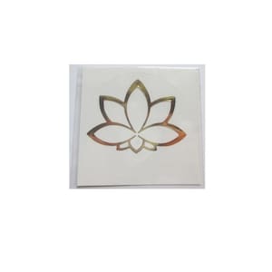 Hochwertiges 5er Aufkleber-SET "Lotusblüte", goldfarben, Briefe versenden, Arbeitsbücher+Mappen verzieren, Collagen anfertigen, Reinheit