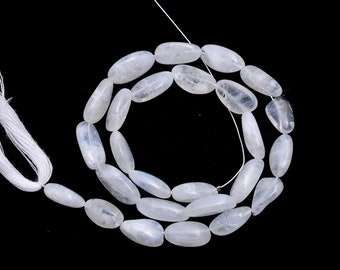 12 Inches Approx. White Rainbow Smooth Tumble Beads Plain Tumble One Line Rainbow Smooth Nuggets Beads