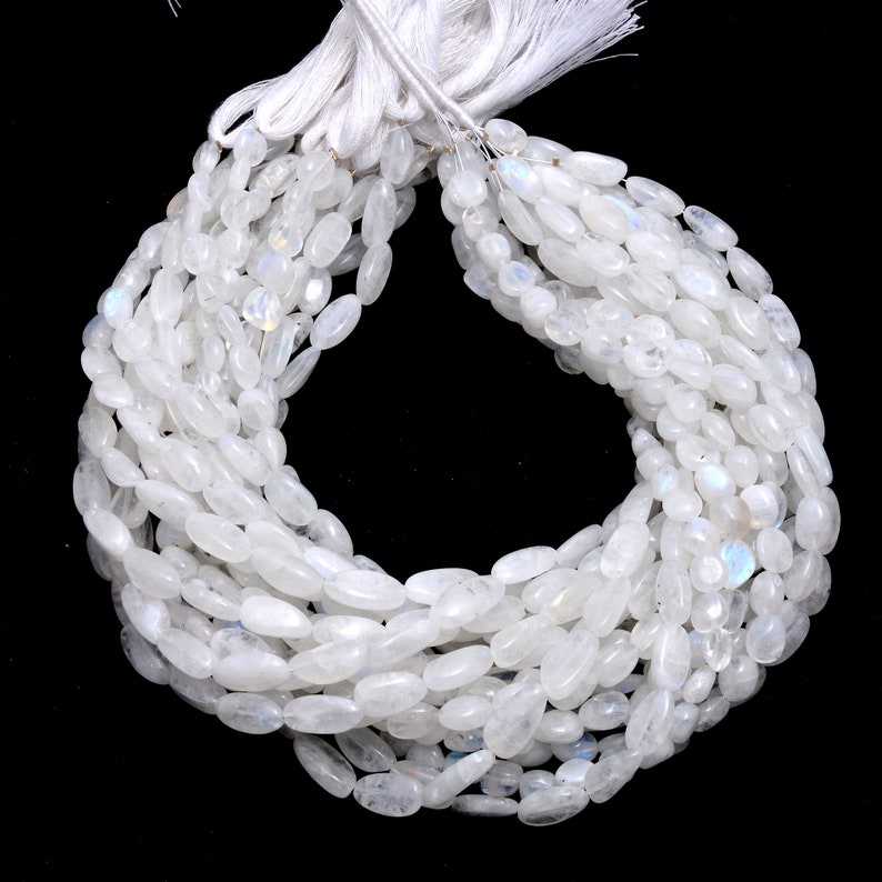 12 Inches Approx. White Rainbow Smooth Tumble Beads Plain Tumble One Line Rainbow Smooth Nuggets Beads