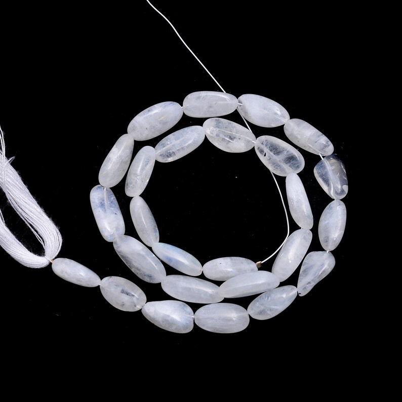 12 Inches Approx. White Rainbow Smooth Tumble Beads Plain Tumble One Line Rainbow Smooth Nuggets Beads