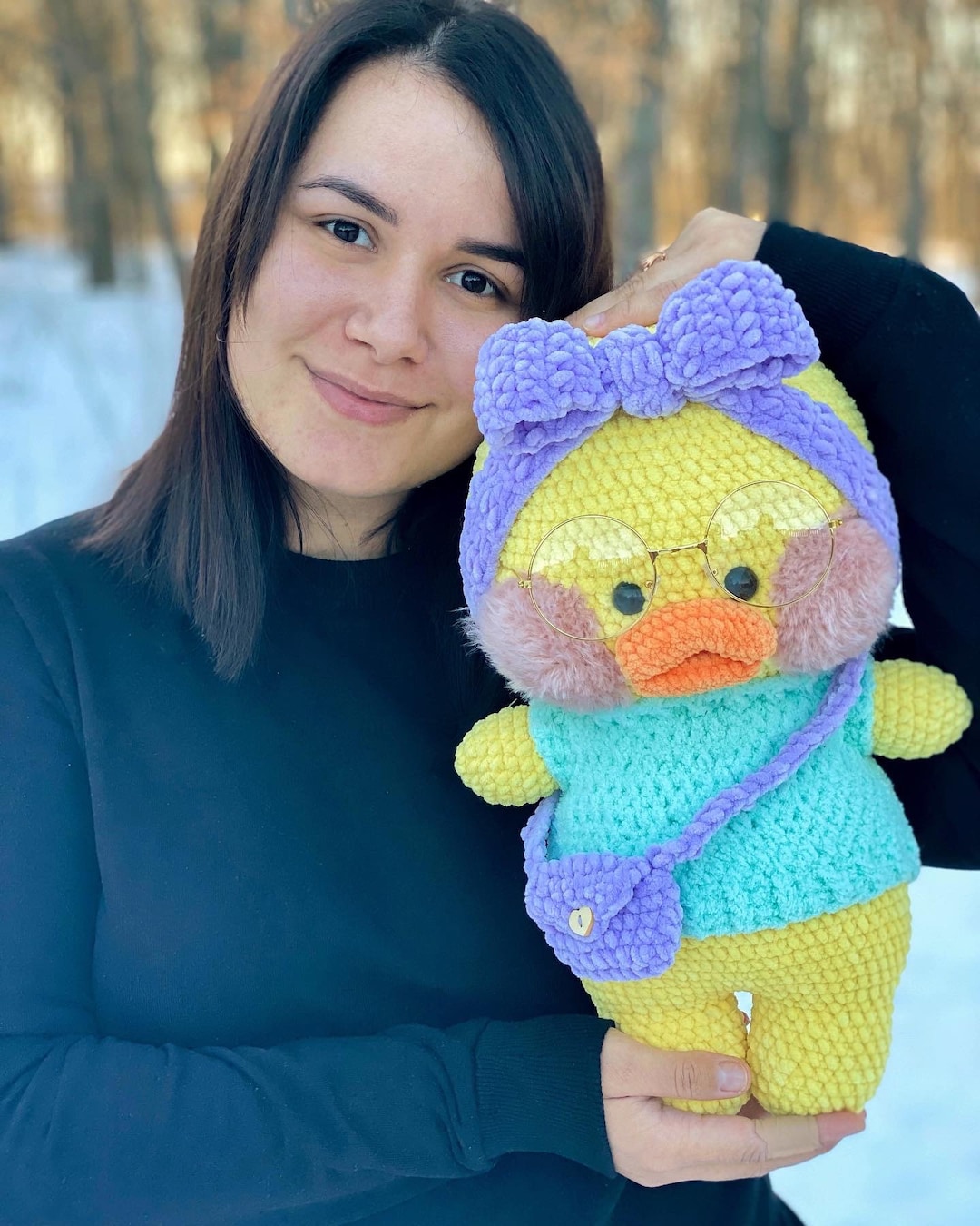 Crochet Lalafanfan Duck,popular Plush Duck,hyaluronic Duck
