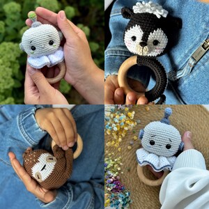 Rattle Moose Crochet Moose Toy Amigurumi Crochet Moose Handmade Toy for ...