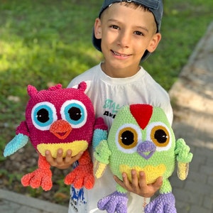 owlet hop hop, woodpecker pum pum, crochet woodpecker, crochet owl, knitted owl, cartoon character