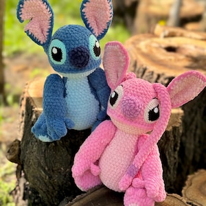 plush stitch, knitted cartoon alien, stitch toy, lilo and stitch toys, crochet gift for a child