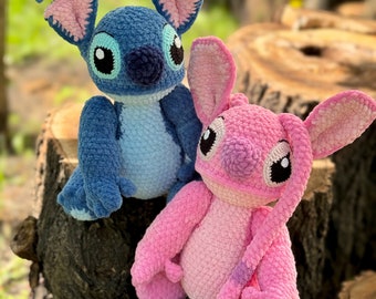 Peluche Stitch, alieno dei cartoni animati lavorato a maglia, giocattolo Stitch, giocattoli Lilo e Stitch, regalo all'uncinetto per un bambino