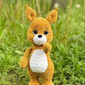 knitted squirrel, crochet squirrel, squirrel toy, plush squirrel, squirrel with an acorn, tender soft squirrel, gift for a boy or girl