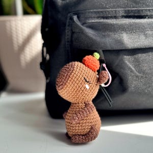 plush capybara, crochet capybara toy, knitted capybara, capybara keychain, kapybara toy, little capybara, gift to a boy and girl