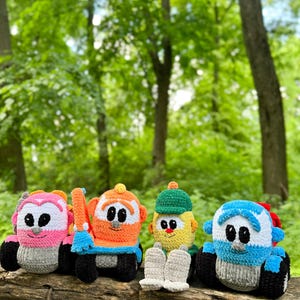 Crochet  leo the truck,  leo the truck crochet, crochet scoop, leo the truck plush toy, crochet lea, cartoon character, crochet  lifty