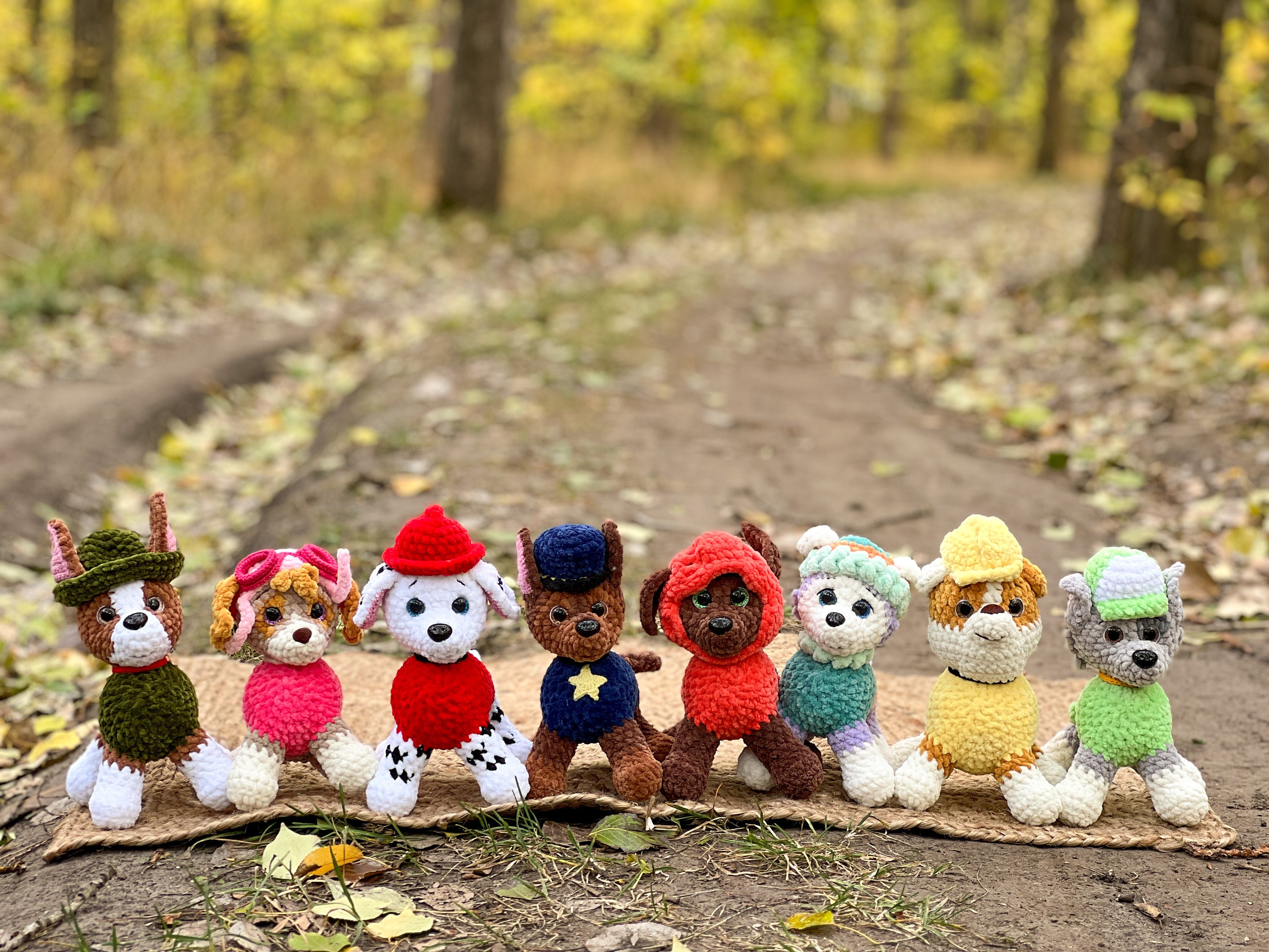 Knitted Patrol, Plush Cartoon Dogs, Children's Favorite Characters