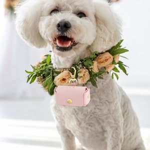 Personalisierte Hochzeit Ring Träger Tasche für Hunde, Hund Ring Träger, Hochzeit Ring Halter, Leder Ring Box, Vorschlag Ring Träger, Geschenk für sie Bild 2