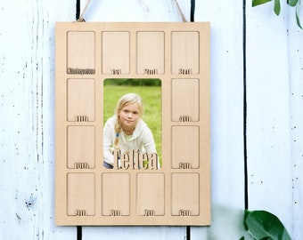 Custom Picture Frames, Back to School, Birthday Gift, Personalized School Years Photo Frame, Baby Shower, Graduation Gifts, Birthday Gift