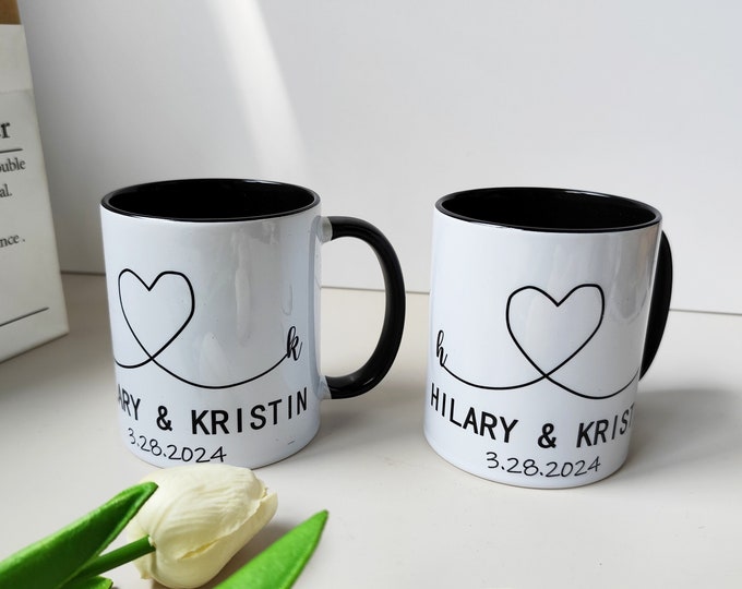 Personalized Mr and Mrs Mug, Custom Wedding Mug, Wedding Gift, Couple Coffee Mug, Engagement Gift, Bridal Shower Gift, Anniversary Gift