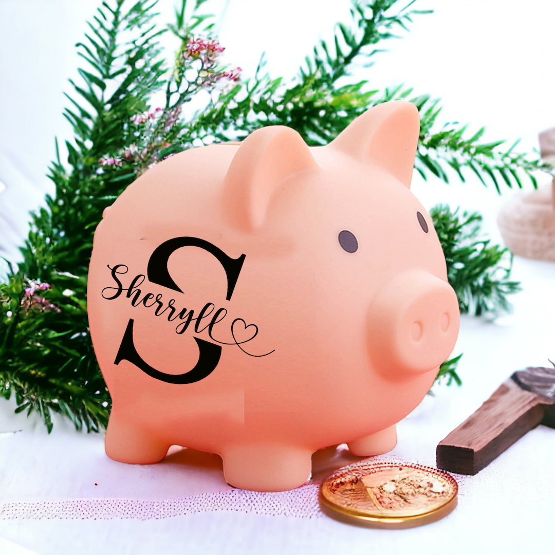 Personalized Piggy Banks, Baby Shower Gift, Cute Pig Piggy Bank, Kids Gift, Coin Box, Birthday