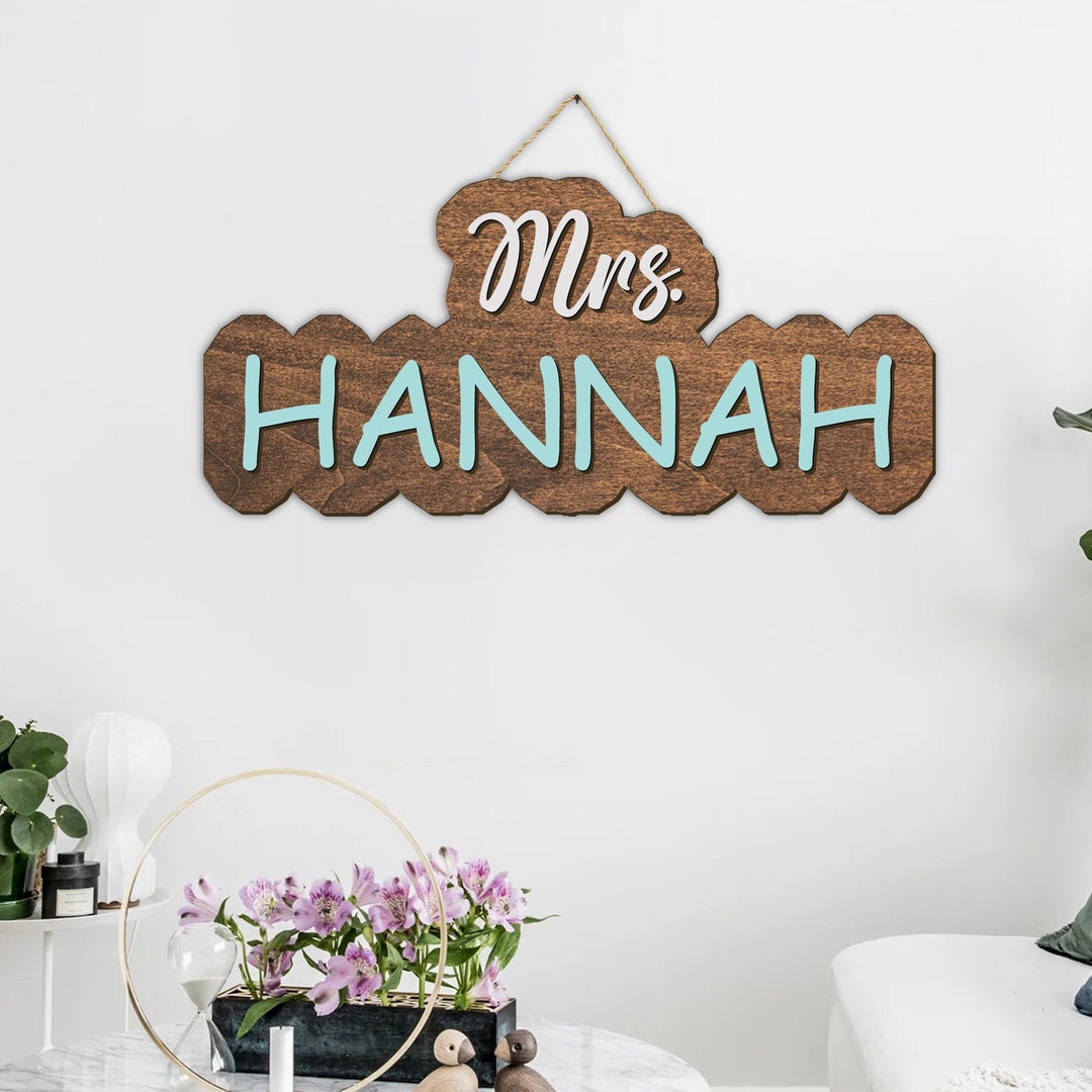 Custom Name Door Sign Personalized Teacher Gift Classroom Etsy