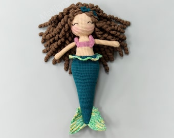 Mermaid Doll: Handmade Crochet Doll, Soft Amigurumi Plush