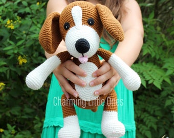 Handmade Crochet Dog Dog Plush Brown Dog Plush Gifts for Kids Newborn Gifts Custom Stuffed Animals Stuffed Animals Keepsake