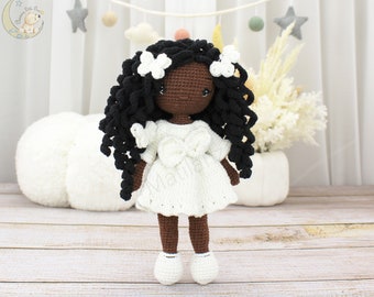 African American Doll, Collectible Black Doll, Elegant Looking Doll, Beautiful Crochet Doll, Collectible Black Doll, Handmade Doll, Keepsake