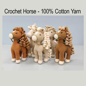 Cotton Crochet Horse - Handmade 10&#39;&#39; - Ready-made Plush