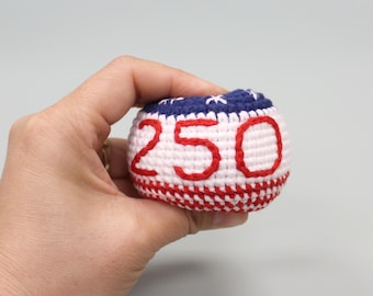 Crochet Hacky Sack - America 250 Semiquincentennial Gift - Patriotic Hacky Sack
