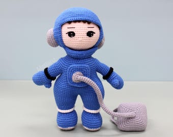 Astronaut Plush, Handmade Crochet Amigurumi Plush, Soft Doll