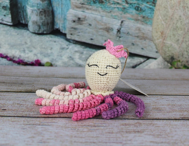Handmade Octopus, Gift for Preemie Babies, Crochet Animals, Crochet Octopus, Unique Baby Gift, Preemie Gift, Preemie Baby Gift, Stuffed Toys image 5