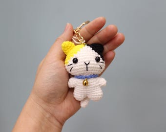 Cat Keychain, Handmade Crochet Small Plush
