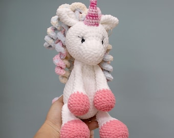 Unicorn Plush, Handmade Crochet Amigurumi Stuffed Animal
