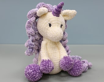 Large Unicorn Plush, Handmade Crochet Amigurumi Stuffed Animal