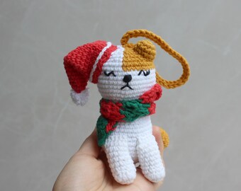 Holiday Cat Plush – Handmade Crochet Christmas Ornament
