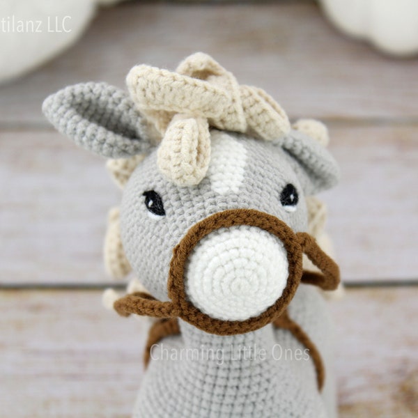 Handmade Crochet Horse, Brown Personalized Pony, Crochet Animal, Custom Stuffed Animals, First Birthday Gifts, Keepsake, Unique Home Decor