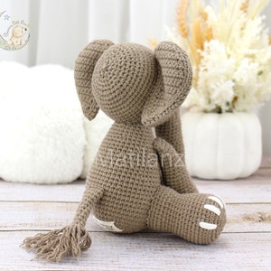 Crochet Elephant, amigurumi elephant, gray elephant plush, elephant plush, elephant gift for kid, collectable stuffed animal,
