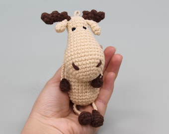 Moose Plush - Handmade Crochet Keychain