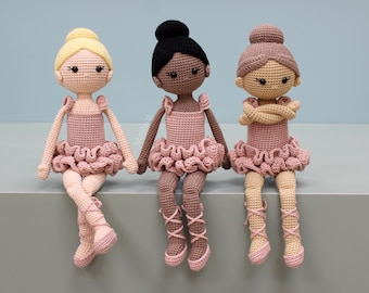 Crochet Doll, Ballerina Plush Doll, Handmade Crochet Toy, Soft Plush Doll, Amigurumi Plush