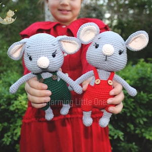 Crochet Mouse, Ready-Made Crochet Plush, Stuffed Animal, Mouse Plushies, Holiday Mouse Plush Toy,