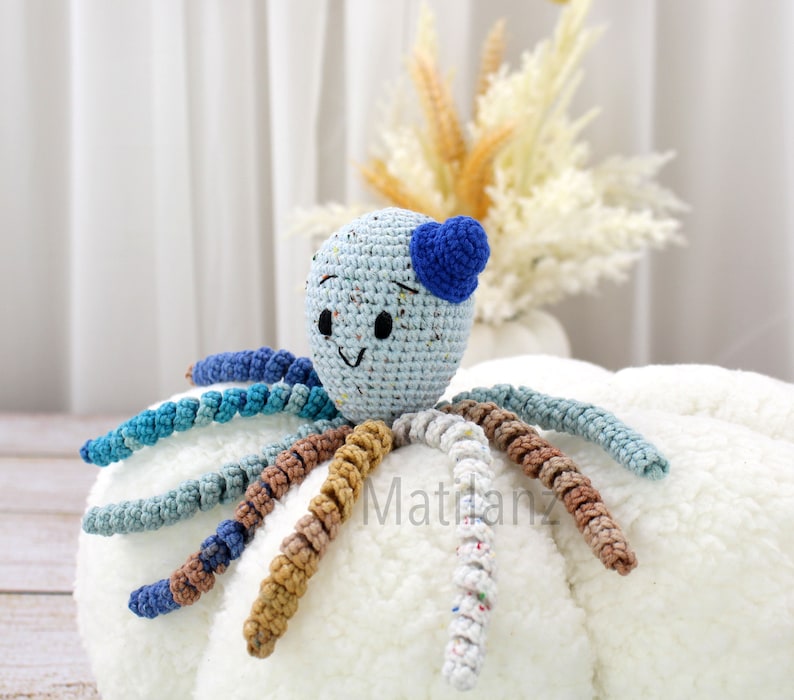 Handmade Octopus, Gift for Preemie Babies, Crochet Animals, Crochet Octopus, Unique Baby Gift, Preemie Gift, Preemie Baby Gift, Stuffed Toys image 3