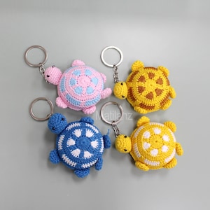 Crochet Turtle Measure Tape Keychain: Retractable Sewing Tape, Gift for Crafters