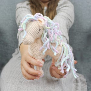 Crochet Horse, Stuffed Horse, Nursery Decor Horse, Sensory Toy, Gifts for Kids, Baby Shower Gift, First Birthday, Gift for Girls, In Stock