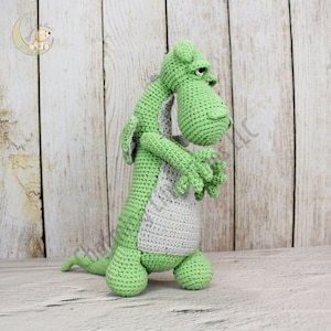 Handmade Crochet Dragon: Green Stuffed Animal, Nursery Decor