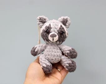 Raccoon Plush, Handmade Crochet Amigurumi Stuffed Animal