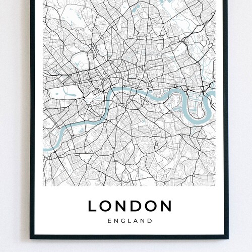 London Map Print Minimalistic Wall Art Poster City Maps Etsy