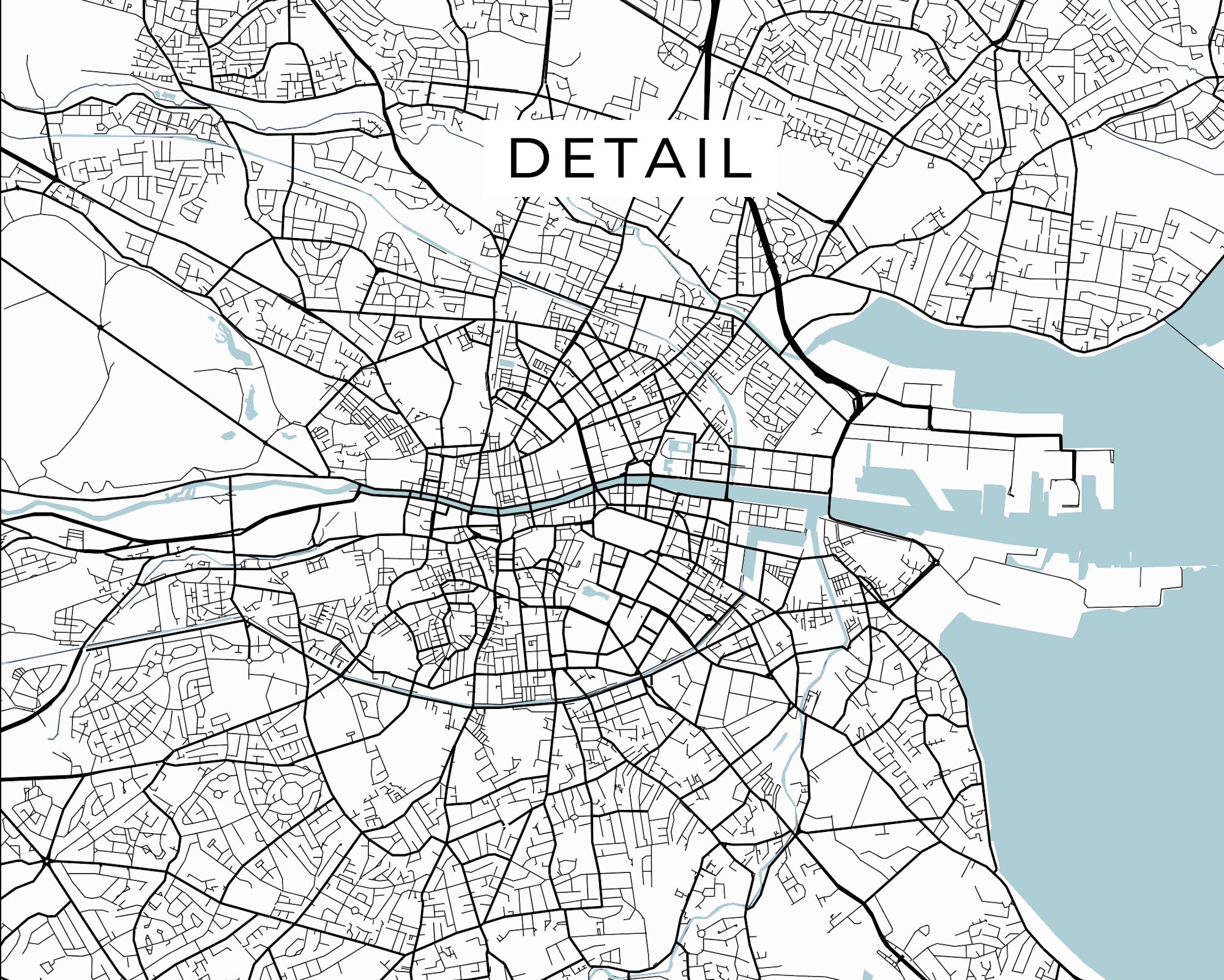 Dublin map print Dublin print Dublin Ireland print Dublin Etsy