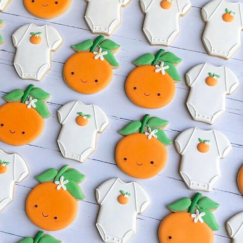 Cuties Tangerine Shower Cookies FREE SHIPPING Baby Etsy
