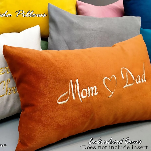 Almohada personalizada con nombre, regalo para mamá, regalo de aniversario, almohada personalizada, cojín para sofá, funda de almohada de algodón, regalo de inauguración de casa, funda de cojín